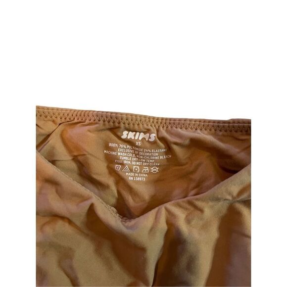 Skims Women's Fits Everybody High Neck Bodysuit In Ochre Size XS NWT - Picture 2 of 5